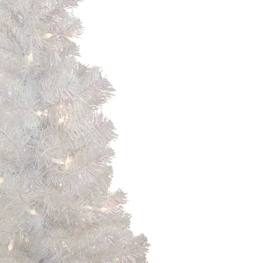 4ft. Pre-Lit White Rockport Pine Artificial Christmas Tree, Clear Lights